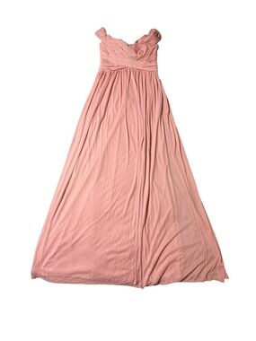 David’s Bridal Pink Mesh Versa Convertible Bridesmaid Dress Size 8 Maxi Gown